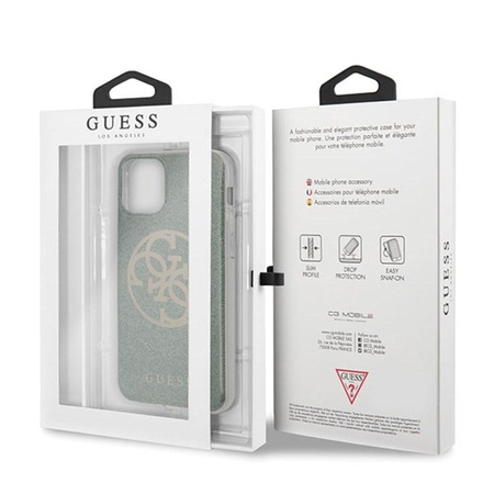 Guess Circle Glitter 4G - Coque iPhone 11 Pro Max (kaki)