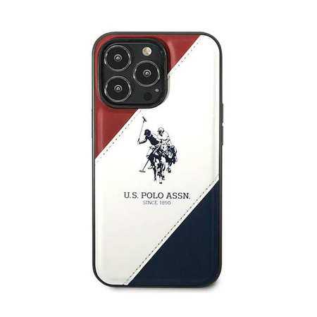 US Polo Assn Tricolor Embossed - iPhone 14 Pro Case (white)