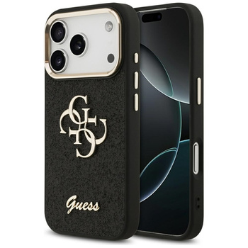 Guess Fixed Glitter Big 4G Metal Frame - Case iPhone 17 Pro (black)
