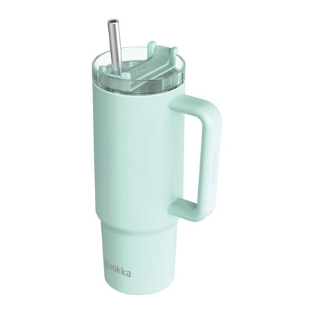 Quokka Stream - Mug thermique 950 ml en acier inoxydable avec paille (Turquoise)