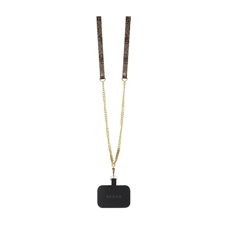 Guess Crossbody 4G Metall-Logo - iPhone 15 Tasche (braun)