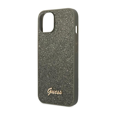 Guess Glitter Flakes Metal Logo Case - iPhone 14 Plus Case (green)