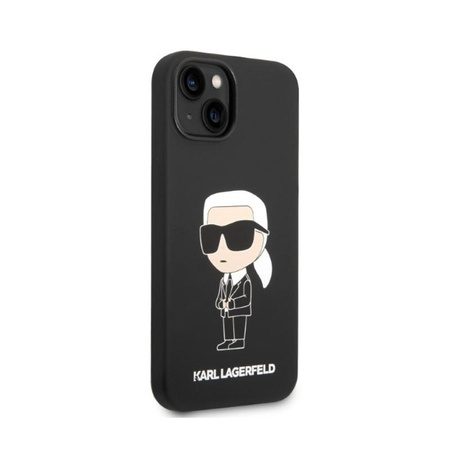 Karl Lagerfeld Silicone Ikonik MagSafe - Hülle für iPhone 15 Plus / 14 Plus (schwarz)