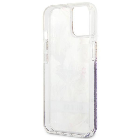 Guess Liquid Glitter Flower - iPhone 13 tok lila)