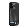 BMW Leather Carbon Blue Line MagSafe - iPhone 14 Pro Case (black)