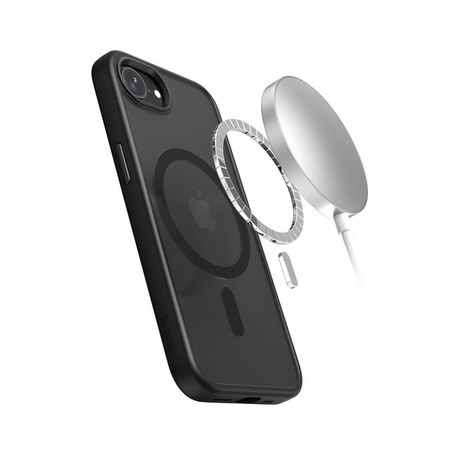 Crong Hybrid Frost MAG Cover - Hülle für iPhone 16e MagSafe (schwarz)