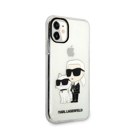 Karl Lagerfeld IML Glitter NFT Karl & Choupette - iPhone 11 Hülle (Transparent)