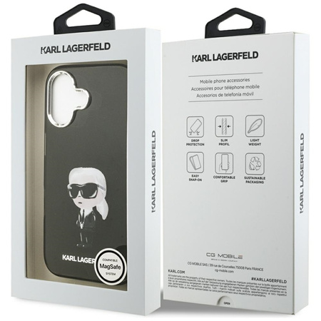 Karl Lagerfeld IML Aquarelle Karl & Logo MagSafe - Case iPhone 17 (Black)