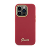 Guess Silikon Script Metall Logo & Rahmen - iPhone 15 Pro Tasche (magenta)