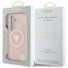 Guess 4G Glitter Triangle Buttons MagSafe - étui pour Samsung Galaxy S25 (rose)