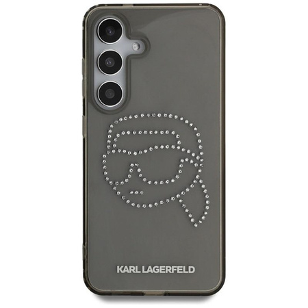 Karl Lagerfeld strasszos Karl Head Logo - Samsung Galaxy S25 tok (fekete)