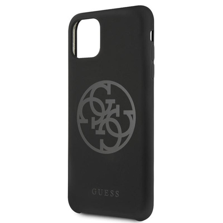 Guess Silicone 4G Tone to Tone - Etui iPhone 11 Pro Max (Black)