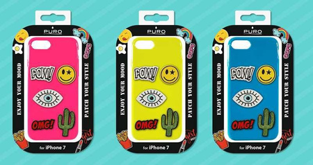 PURO Patch Mania - Samsung Galaxy A3 (2017) case with 5 stickers included (yellow)