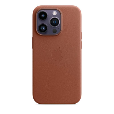 Apple Leather Case - Leather Case with MagSafe for iPhone 14 Pro (umbra)