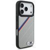 BMW M Tricolor Metal Logo MagSafe - iPhone 17 Pro Hülle (Grau)