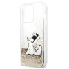 Karl Lagerfeld Liquid Glitter Choupette Fun - pouzdro pro iPhone 13 Pro (zlaté)