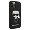 Pouzdro Karl Lagerfeld Fullbody Silicone Iconic - iPhone 12 Pro Max (černé)