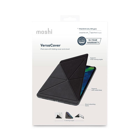 Moshi VersaCover - iPad 11" (2025) / iPad 10.9" (2022) Origami-Hülle (Charcoal Black)