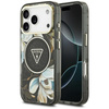 Guess IML Glitter Flowers Triangle MagSafe - Case iPhone 17 Pro (black)
