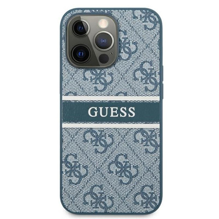 Guess 4G nyomtatott csíkos - iPhone 13 Pro tok (kék)