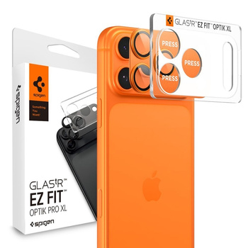 Spigen Optik Pro XL Glas.TR EZ Fit - Ochranné sklo objektivu iPhone 17 Pro Max (Orange)
