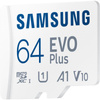Carte mémoire Samsung microSDXC EVO Plus - 64 Go UHS-I U1 A1 V10 avec adaptateur
