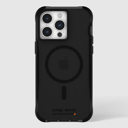 Case-Mate Tough Grip Plus D3O MagSafe - Étui pour iPhone 15 Pro Max (Fumé/Noir)