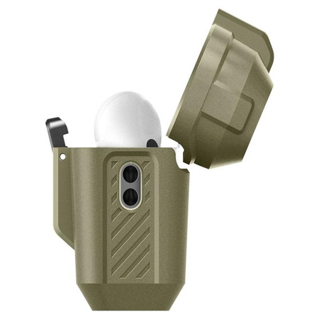 Spigen Lock Fit - Pancéřované pouzdro pro Apple AirPods Pro 1 / 2 (Vintage Khaki)