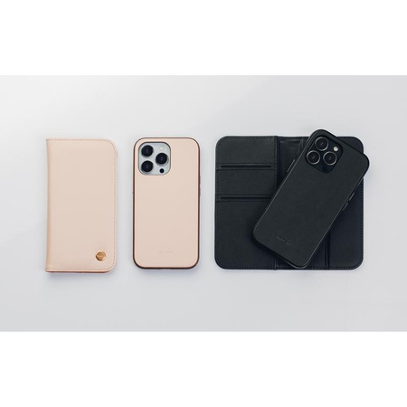 Moshi Overture - 3-in-1-Hülle mit Flip Cover iPhone 13 Pro (antibakterielles NanoShield™) (Jet Black)