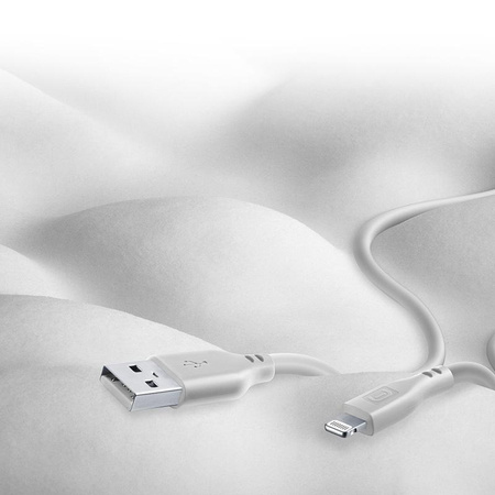 Cellularline Soft Cable - kabel USB-A na Lightning s certifikací MFi 1,2 m (šedý)