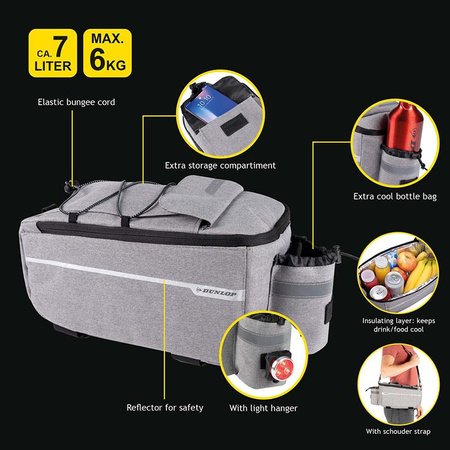 Dunlop - Insulating pannier bag for bike rack 7 l