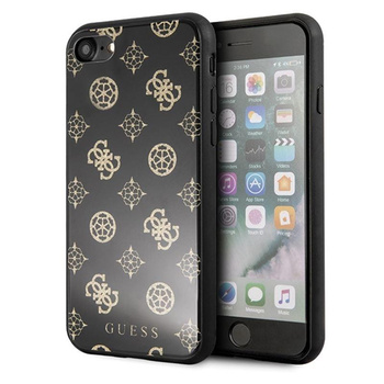 Guess Double Layer Glitter Case Peony G - pouzdro pro iPhone SE 2020 / 8 / 7 (černé)