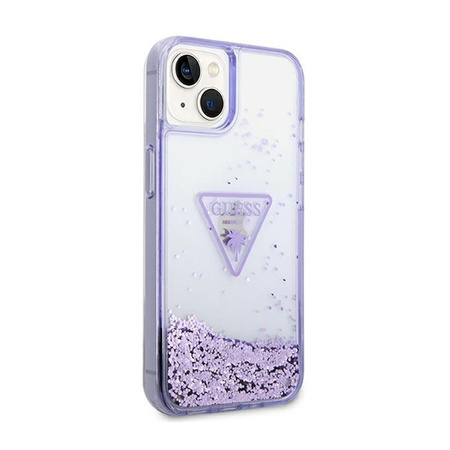 Guess Liquid Glitter Triangle Logo Case - iPhone 14 Plus Case (purple)