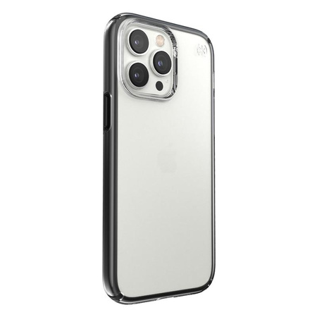Speck Presidio Perfect-Clear avec Impact Geometry - Coque pour iPhone 14 Pro Max avec revêtement MICROBAN (transparent / noir)