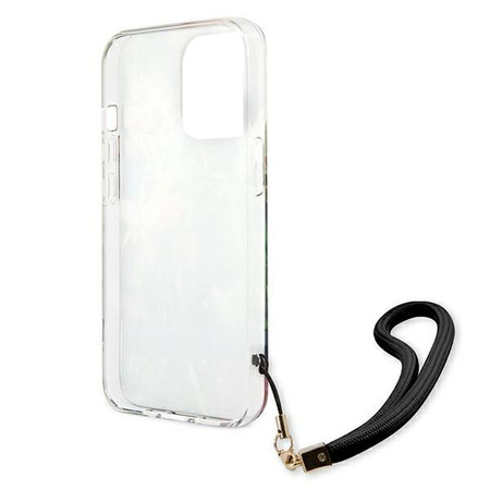 Guess Flower Cord - kryt pro iPhone 13 Pro (modrý)