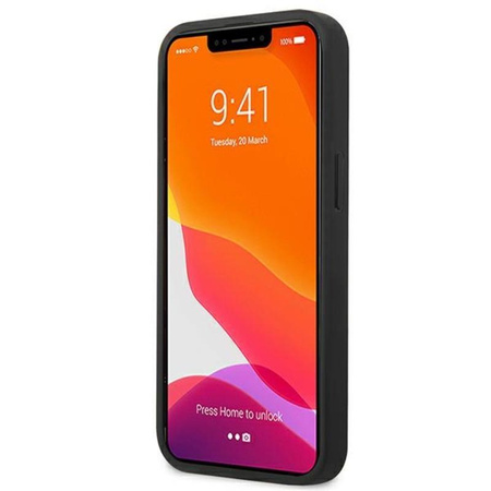 Guess Saffiano fém logós csíkok - iPhone 13 tok (szürke)