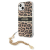 Guess Leopard Gold Chain - étui pour iPhone 13 Mini