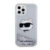 Karl Lagerfeld Liquid Glitter NFT Choupette Head - Hülle für iPhone 12 / iPhone 12 Pro (Silber)