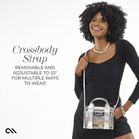 Case-Mate Micro Tote Bag - Sac à bandoulière étanche (Silver Chrome/Clear)