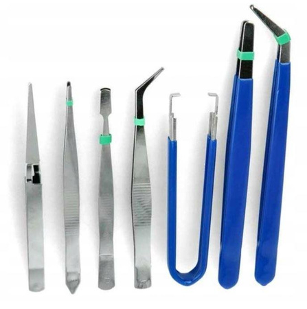 Kinzo - Set de pincettes de précision 7 pcs