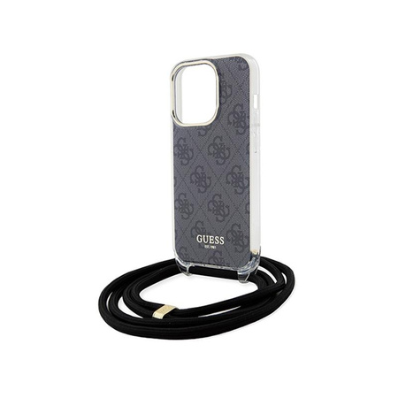 Guess Crossbody Cord 4G Print - Coque pour iPhone 15 Pro Max (noir)