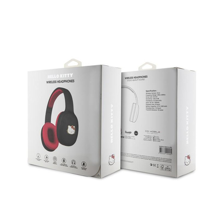 Hello Kitty Metal Logo Oval Shape - bezdrátová sluchátka do uší Bluetooth V5.3 (černá)