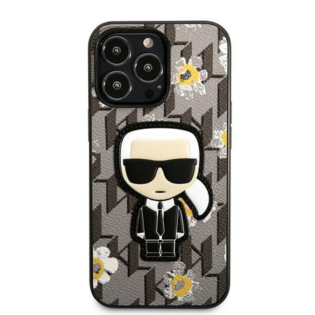 Karl Lagerfeld Iconic Karl Flower - pouzdro pro iPhone 13 Pro Max (šedé)