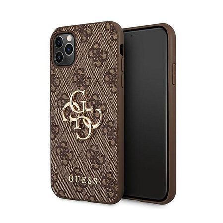 Guess 4G Big Metal Logo - pouzdro pro iPhone 11 Pro Max (hnědé)