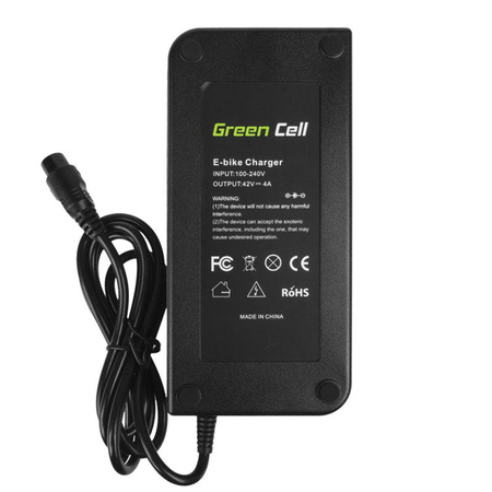 Green Cell - Ładowarka 42V 4A (3 pin) do Baterii Roweru Elektrycznego 36V