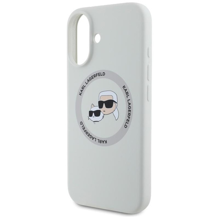 Karl Lagerfeld Silicone Double Heads And Circle MagSafe - Coque pour iPhone 16 (beige)