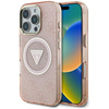 Guess IML Metall Glitter 4G Circle Triangle MagSafe - Gehäuse für iPhone 16 Pro Max (rosa)