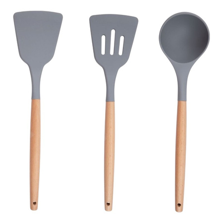 Alpina - Set of silicone kitchen utensils with a stand, 12 pieces