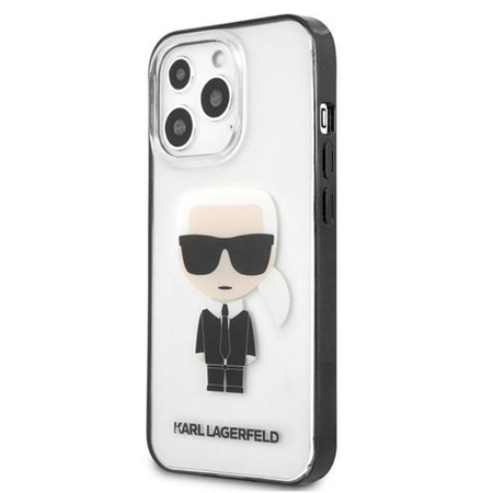 Karl Lagerfeld Ikonik Karl - Coque iPhone 13 Pro (transparent / cadre noir)