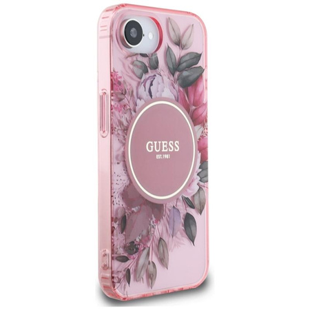 Guess IML Flowers MagSafe - Case for iPhone 16e (pink)